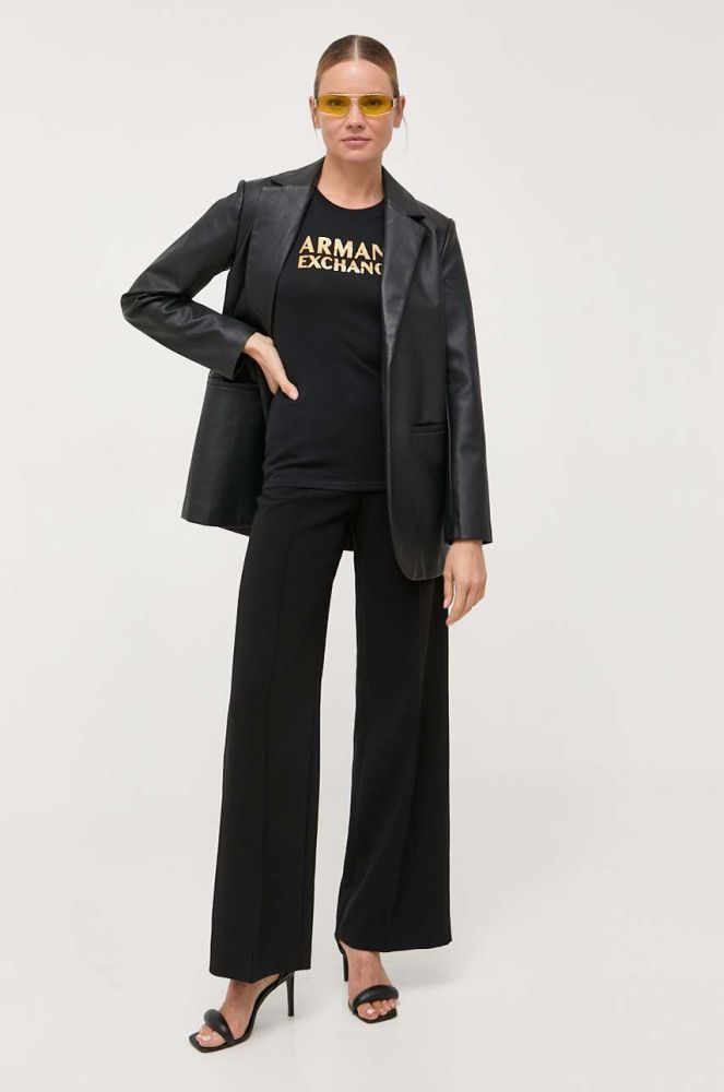 Бавовняна футболка Armani Exchange колір чорний (3360684)