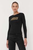 Бавовняний лонгслів Armani Exchange колір чорний (3370492)