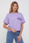 Бавовняна футболка United Colors of Benetton колір фіолетовий (3412012)