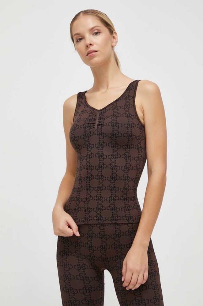 Топ Guess жіночий колір коричневий (3610923)
