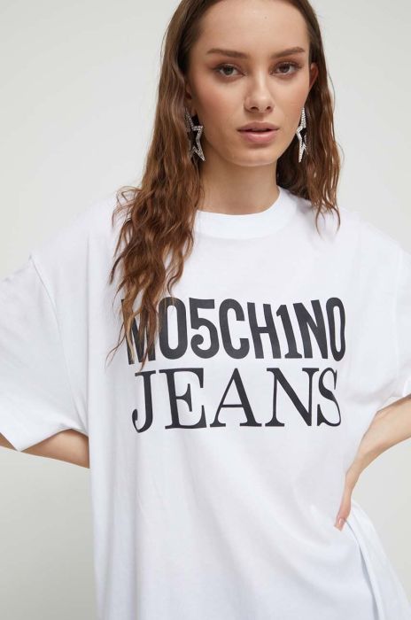 Бавовняна футболка Moschino Jeans колір білий (3493863)