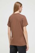 Бавовняна футболка On Vacation жіночий колір коричневий