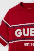 Дитяча бавовняна футболка Guess колір червоний