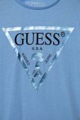 Дитяча бавовняна футболка Guess колір блакитний (3581855)