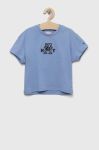 Дитяча бавовняна футболка Tommy Hilfiger колір блакитний (3330797)