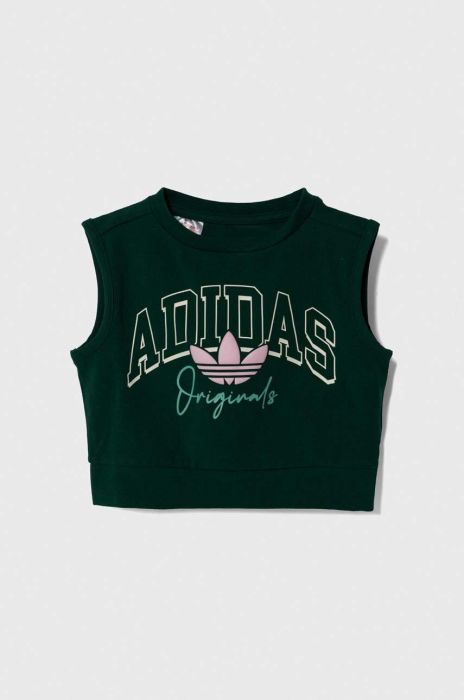 Дитячий топ adidas Originals колір зелений