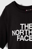 Дитяча бавовняна футболка The North Face G S/S CROP EASY TEE колір чорний