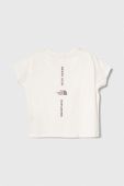 Дитяча бавовняна футболка The North Face G VERTICAL LINE S/S TEE колір білий