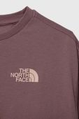 Дитяча бавовняна футболка The North Face G VERTICAL LINE S/S TEE колір коричневий
