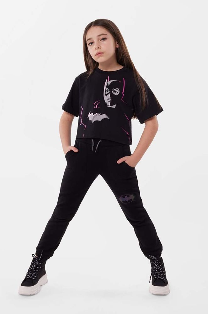Дитяча бавовняна футболка Dkny x DC Comics колір чорний (3643800)