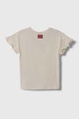 Дитяча бавовняна футболка United Colors of Benetton колір бежевий (3391686)
