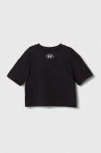 Дитяча футболка Under Armour UA CROP SPORTSTYLE LOGO SS колір чорний