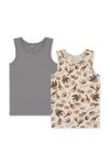 Дитячий топ Konges Sl?jd 2-pack колір бежевий візерунок