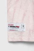 Дитяча бавовняна футболка Guess x Brandalised колір рожевий з принтом