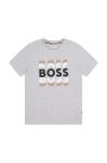 Бавовняна футболка BOSS колір сірий з принтом (3405112)