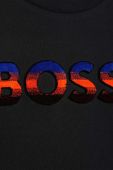 Дитяча бавовняна футболка BOSS колір чорний з принтом (3447888)