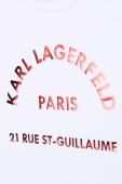 Дитяча бавовняна футболка Karl Lagerfeld колір білий з принтом (3451932)