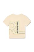 Дитяча бавовняна футболка Karl Lagerfeld колір бежевий з принтом (3412095)