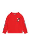 Дитячий бавовняний лонгслів Kenzo Kids колір червоний з аплікацією (3426515)