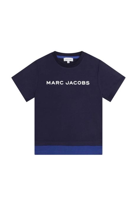 Дитяча бавовняна футболка Marc Jacobs колір синій візерунок (3426524)