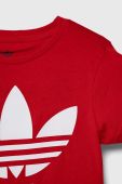 Дитяча бавовняна футболка adidas Originals TREFOIL колір червоний з принтом