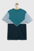 Дитяча бавовняна футболка adidas Originals колір бірюзовий візерунок