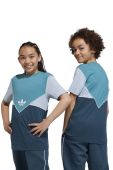 Дитяча бавовняна футболка adidas Originals колір бірюзовий візерунок