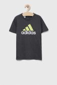 Дитяча футболка adidas колір сірий з принтом