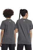 Дитяча футболка adidas колір сірий з принтом