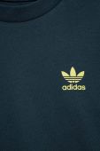 Дитяча бавовняна футболка adidas Originals колір зелений однотонний