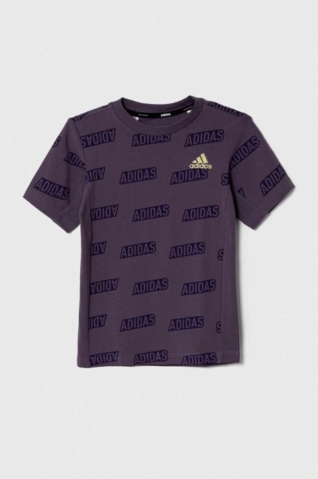 Дитяча футболка adidas JB BLUV Q4AOP T колір фіолетовий візерунок