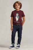 Дитяча бавовняна футболка Polo Ralph Lauren колір бордовий з принтом (3475082)