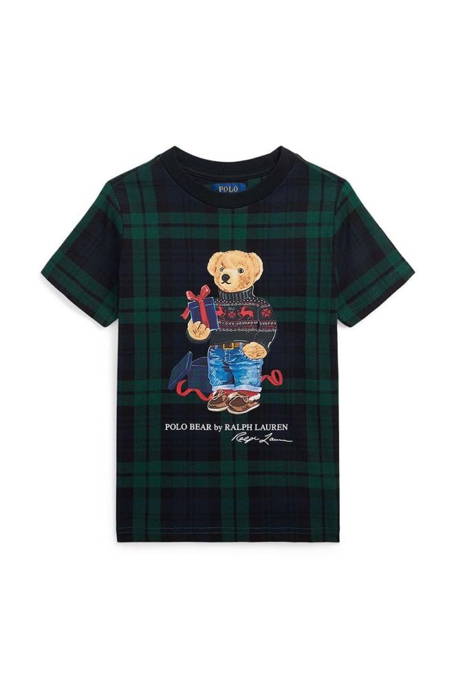 Дитяча бавовняна футболка Polo Ralph Lauren колір чорний візерунок (3594015)