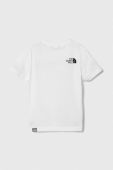 Дитяча бавовняна футболка The North Face S/S SIMPLE DOME TEE колір білий з принтом