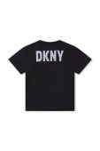 Дитяча бавовняна футболка Dkny колір чорний з принтом (3639519)