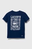 Дитяча футболка Lacoste колір синій з принтом