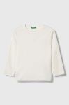 Дитячий бавовняний светр United Colors of Benetton колір білий легкий