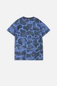 Дитяча бавовняна футболка Coccodrillo колір синій візерунок