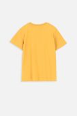 Дитяча бавовняна футболка Coccodrillo колір жовтий з принтом (3495805)