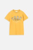 Дитяча бавовняна футболка Coccodrillo колір жовтий з принтом (3495827)
