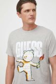 Бавовняна футболка Guess x Banksy колір сірий з принтом