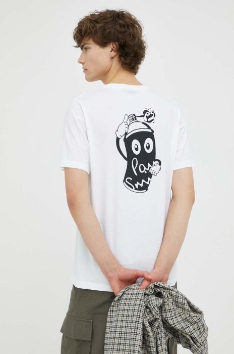 Бавовняна футболка PS Paul Smith колір білий з принтом (3274630)