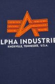 Бавовняна футболка Alpha Industries колір синій з аплікацією