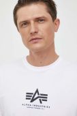 Бавовняна футболка Alpha Industries колір білий з принтом 118533.09-White