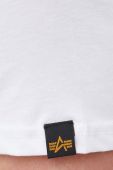 Бавовняна футболка Alpha Industries колір білий з принтом 118533.09-White
