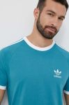 Бавовняна футболка adidas Originals колір бірюзовий з аплікацією