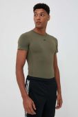 Тренувальна футболка adidas Performance Techfit колір зелений однотонна