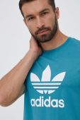 Бавовняна футболка adidas Originals колір бірюзовий з принтом