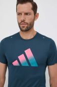 Бігова футболка adidas Performance Run Icons колір бірюзовий з принтом