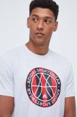 Бавовняна футболка adidas чоловічий колір сірий з принтом